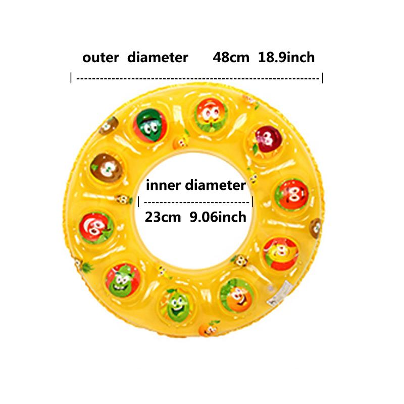 1 buc. Airbag dublu îngroșat Cerc de înot gonflabil de cristal pentru piscină de vară pentru copii, jucării de plajă pentru siguranță în apă plutitoare