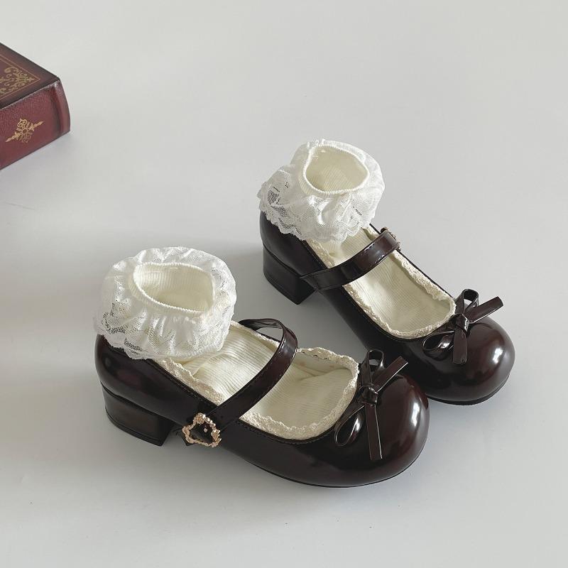 

Осенний Дизайн JK Лолита Женские Туфли Мэри Джейн Элегантные Туфли на Толстом Каблуке Женская Мода Платье Кожаные Туфли-Лодочки Балетный Стиль 35 коричневый