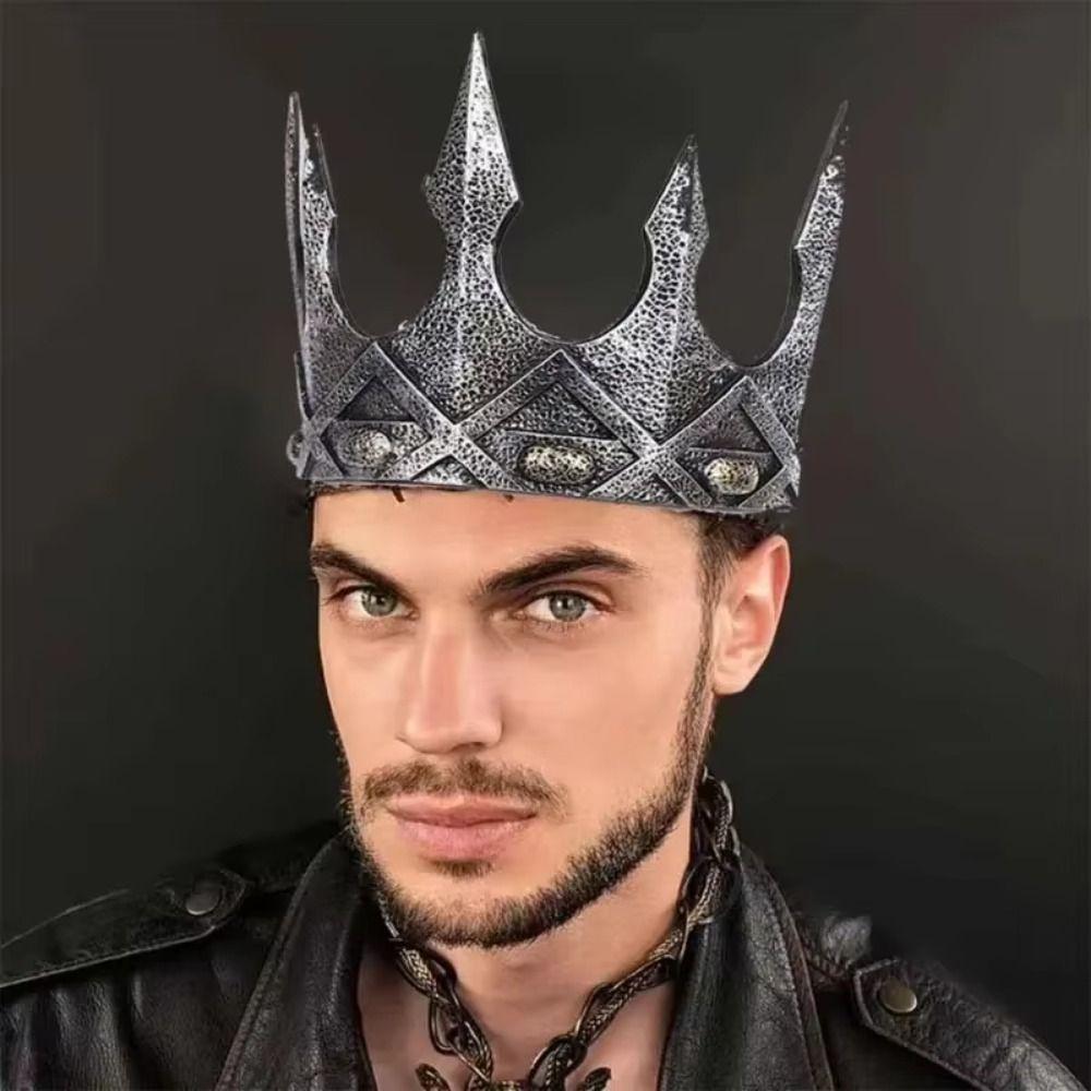 Bar Mitzvah Crown King Crown Hair Hoop Round Tiaras Simple PU Prince Crowns  Hair Ornaments