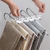 5 Layers Folding Magic Pants Hanger Stainless Steel Antislip Clothes Trousers Scarf Storage Rack Closet Wardrobe Organizers