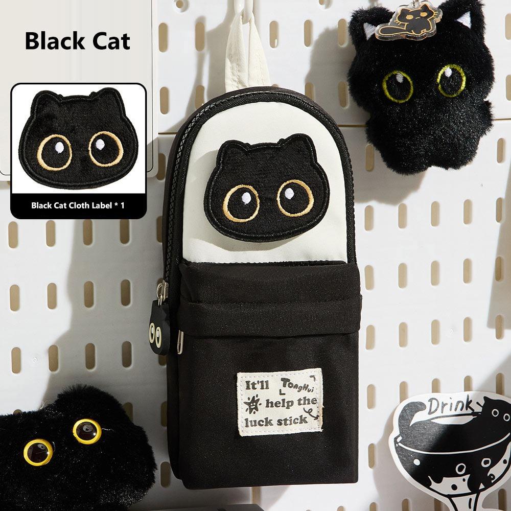 

Чорний Пенал у формі рюкзака Організатор для канцелярського приладдя Сумка для канцелярського приладдя Школа Офіс With 1pc Patch