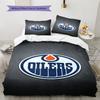 Edmonton Oilers Pattern Bedding Set Quilt Cover Pillowcase Home Decor Gift (1 * Duvet Cover + 2 * Pillowcase, Without Core)