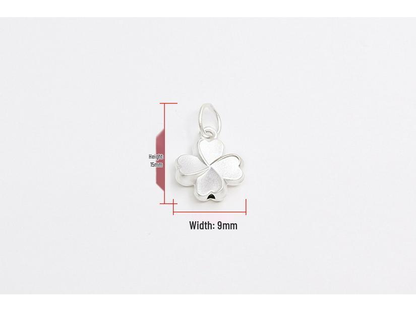 

S925 Sterling Silver Four-Leaf Clover Flower Charm Pendant DIY Jewelry.
