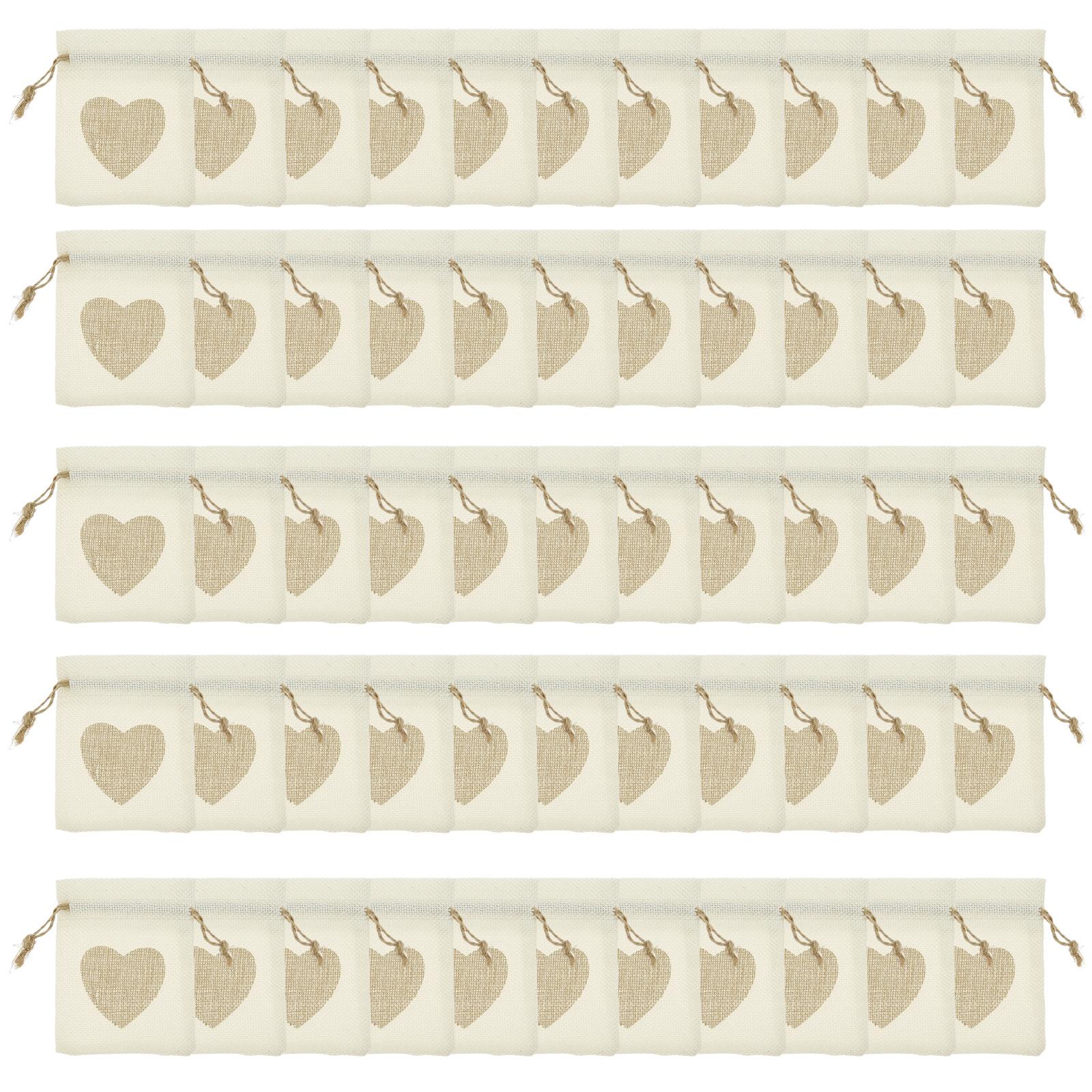 

50Pcs Cotton Linen Drawstring Bag Burlap Gift Candy Packaging Bag DIY Wedding Favor Birthday Party Decor Jewelry Pouches 8x10cm