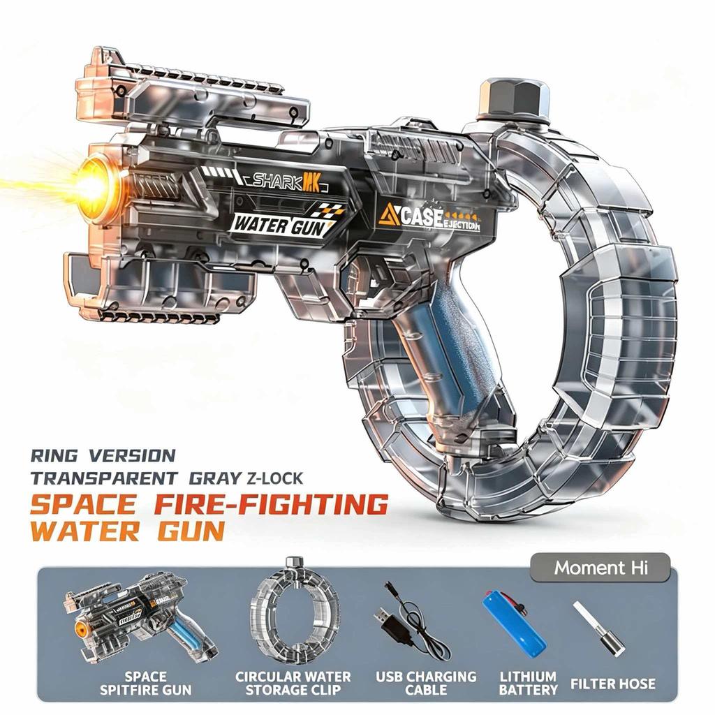 Simulated Firing and Recoil Electric Water Gun Toys Children Automatic Sensor Lights Water Pistol Summer Outdoor Beach Kids Toy