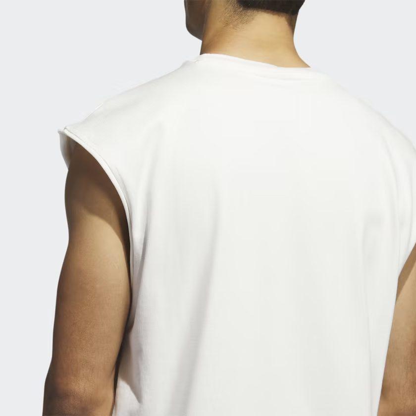 adidas Tank Tops Men's White Crew Neck Moderate Straight Fit IM4219