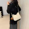Trend and Beautiful Fashion Solid Color Korean Version of Simple Messenger Casual Large Capacity Foreign Style 2025 New Shoulder Crescent Bag