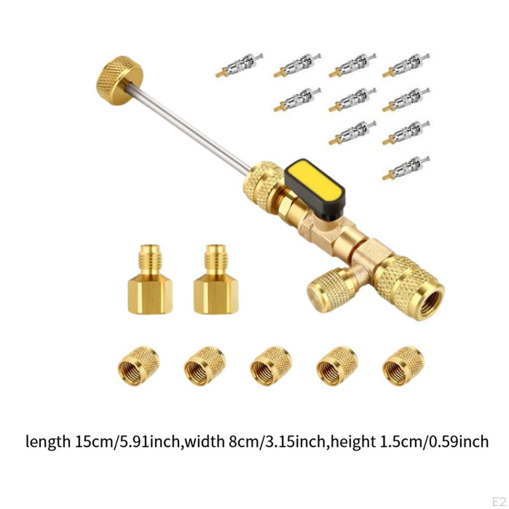 Valve Core Removal Installer Double Size SAE 1/4 5/16 Port Installation Tool Versatile