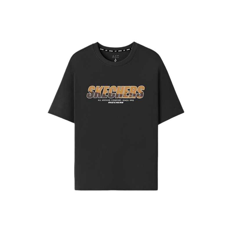 Skechers Solid Color Comfortable Breathable Short Sleeve T-Shirt Men tops L126M023-0018 S