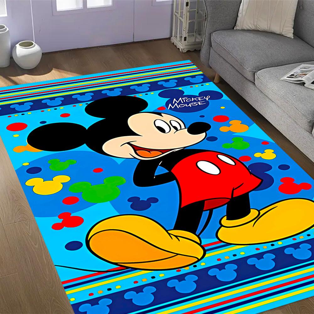 Mickey Mouse Adventure Disney Cartoon Theme Anti-Slip Rug - Polyester, Home Decor, Suitable for Bedrooms, Living Rooms, Doorways, and Studios