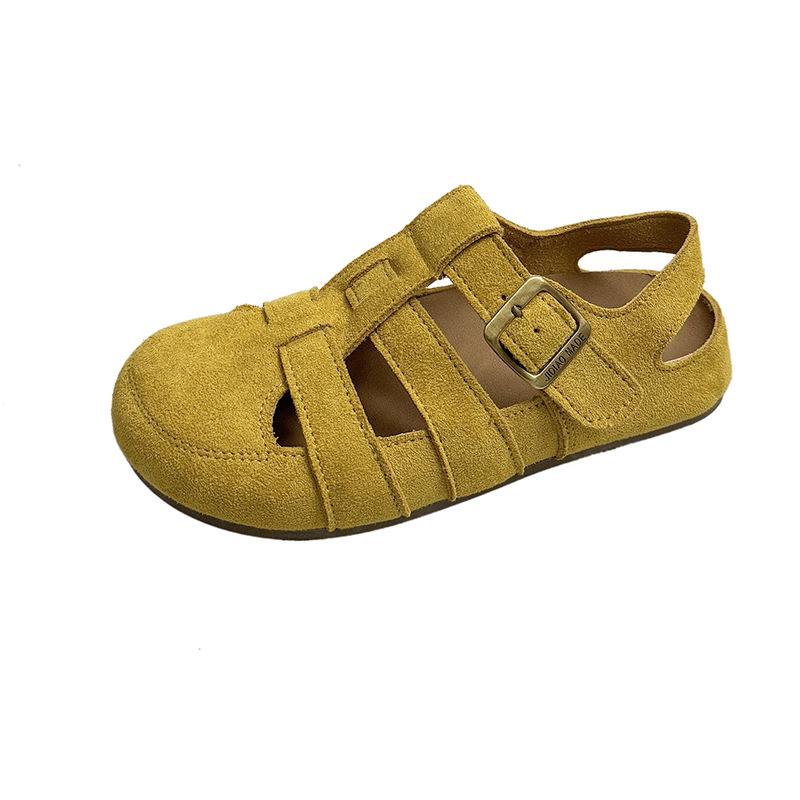 Super Fire Mori Baotou Sandals Women's 2025 Spring and Summer New Thick-soled Versatile Hollow Birken Roman Cool Slippers