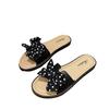 Mule Sandals, Flat Slippers, Women's, Heelless, Open Toe, Bowknot, Polka Dot Pattern, Spring, Summer, Autumn, Winter, Jute Sole, For Home Use,