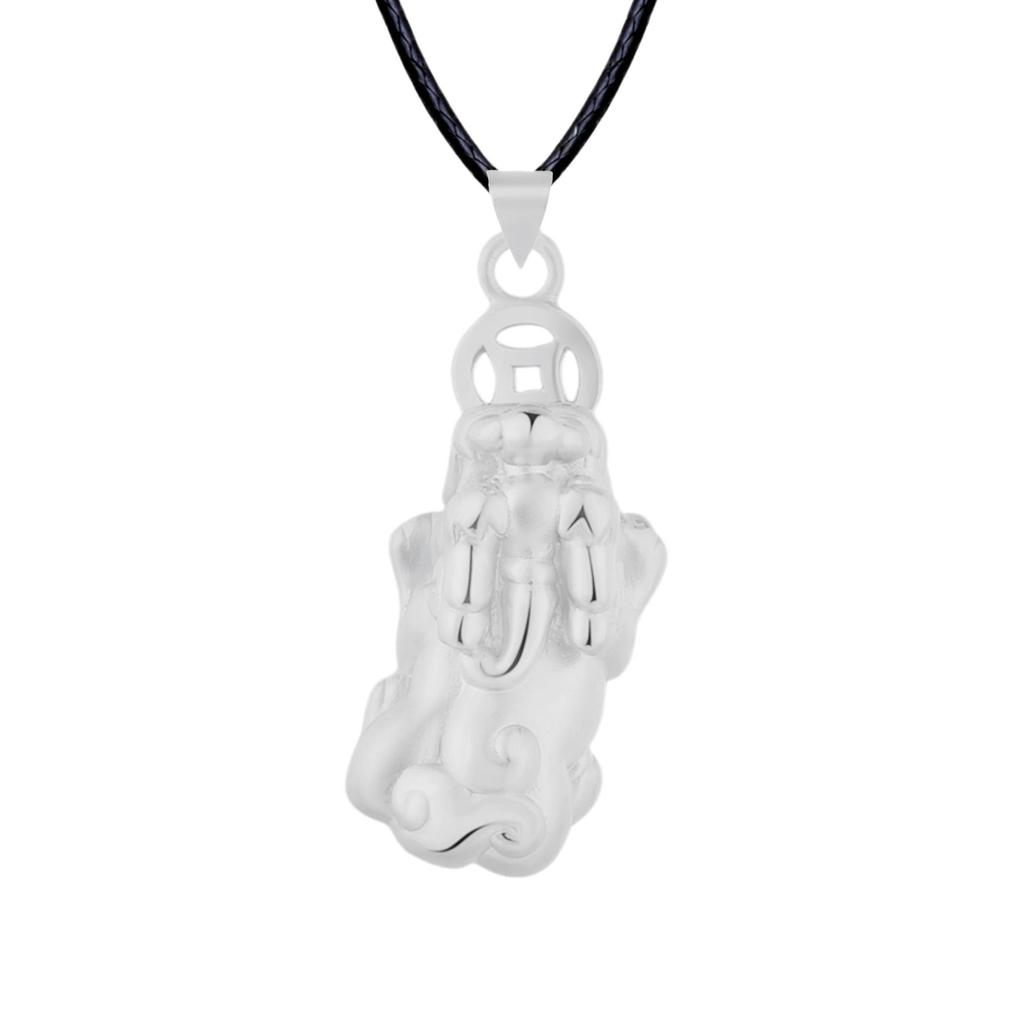 Yi Hua Retro Ethnic Style Solid Silver Pixiu Coin Pendant Necklace