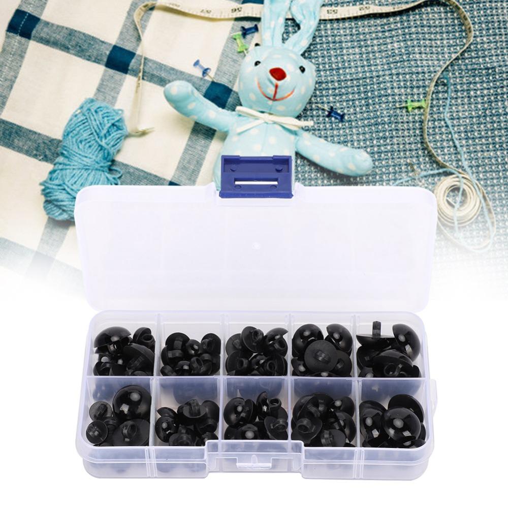100pcs Plastic Plastic Crafts Black Toy Accessories Doll Accessories Doll Eyes  Sewing Accessories