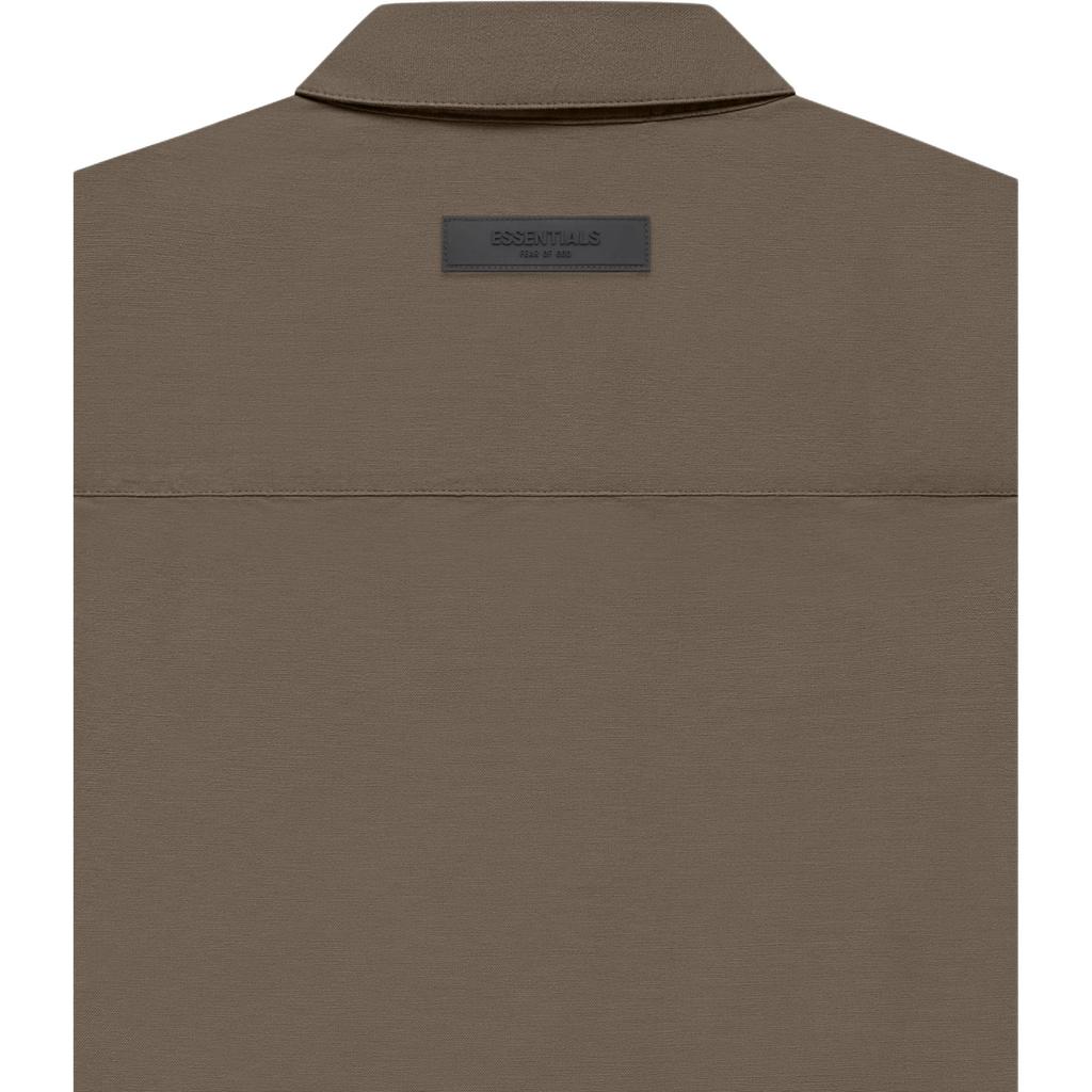 Fear of God Essentials FW22 Long Sleeve Oxford Shirt Women Tops Wood-Brown FOG-FW22-611