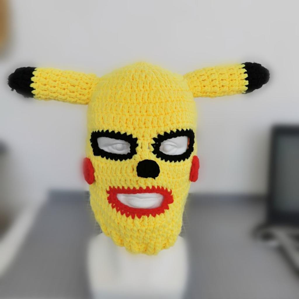 Personalized Funny Handmade Knitted Hat April Fool's Day Halloween Makeup Party Cosplay Supplies Headgear Mask