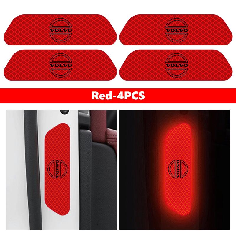 vhndr2 4pcs Car Door Stickers Reflective Warning Auto Door Sticker For Volvo V60 V50 V40 S80 S60 S90 C40 XC40 V70 XC70 XC60 XC90