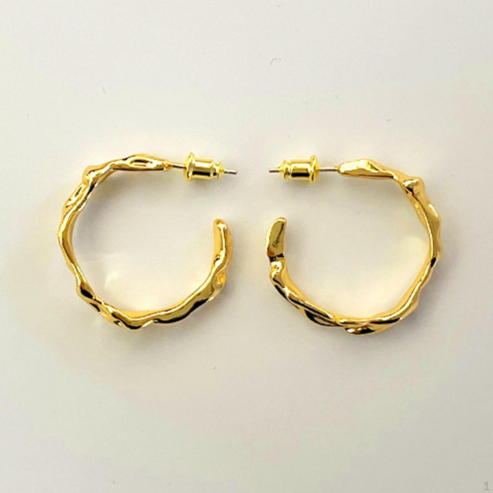 

2Pcs Earrings Irregular Jewelry Vintage Fashion Gold S