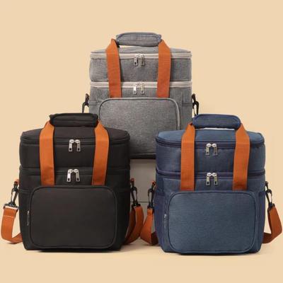 Large Capacity Insulated Lunch Bag with Aluminum Foil Interior, Crossbody Strap, and Cationic Oxford Cloth Exterior