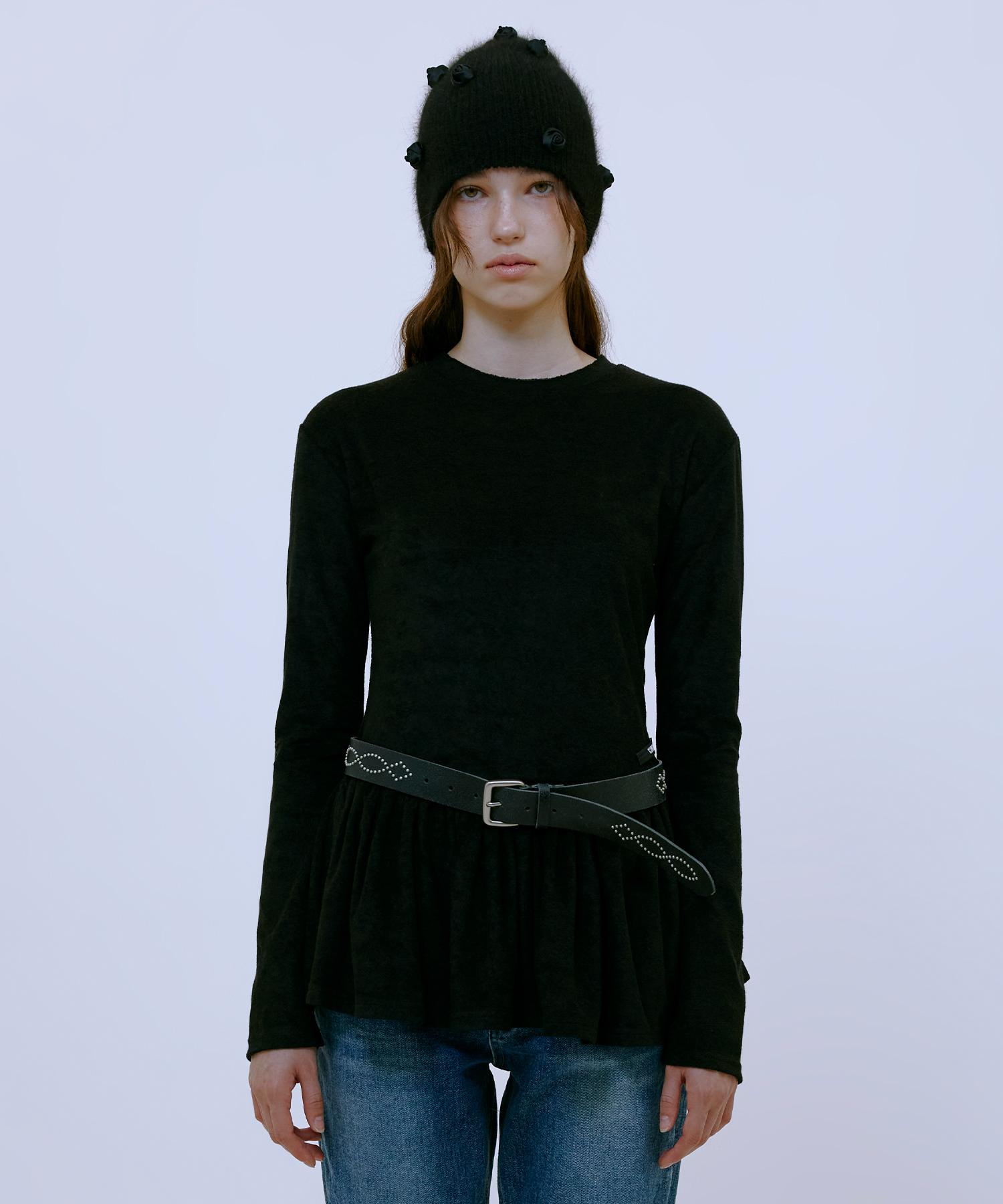 Thirteen Months Flare Edge Top (Black) Black