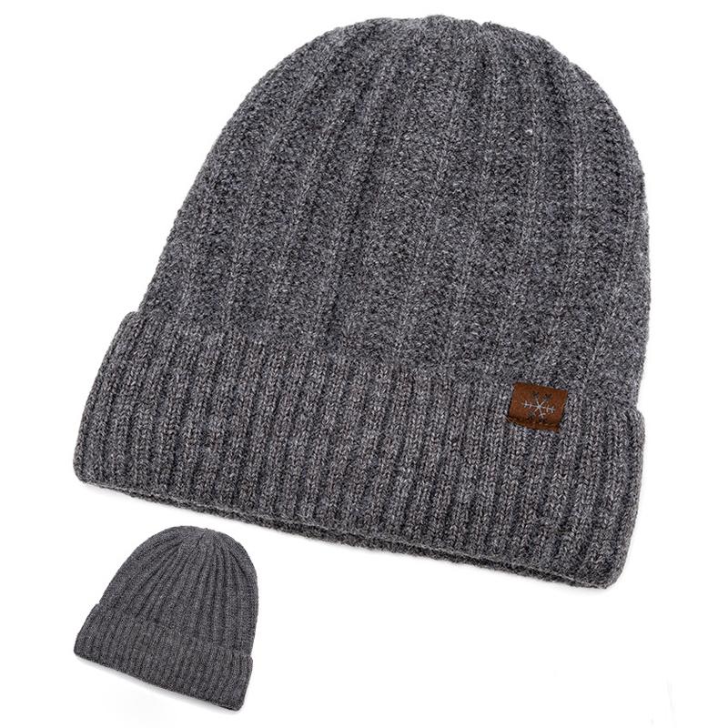 Hat Men's Autumn Winter Warm Cold-Proof Knitted Hat Women Ear Protection Hat Big Head Wool Hat