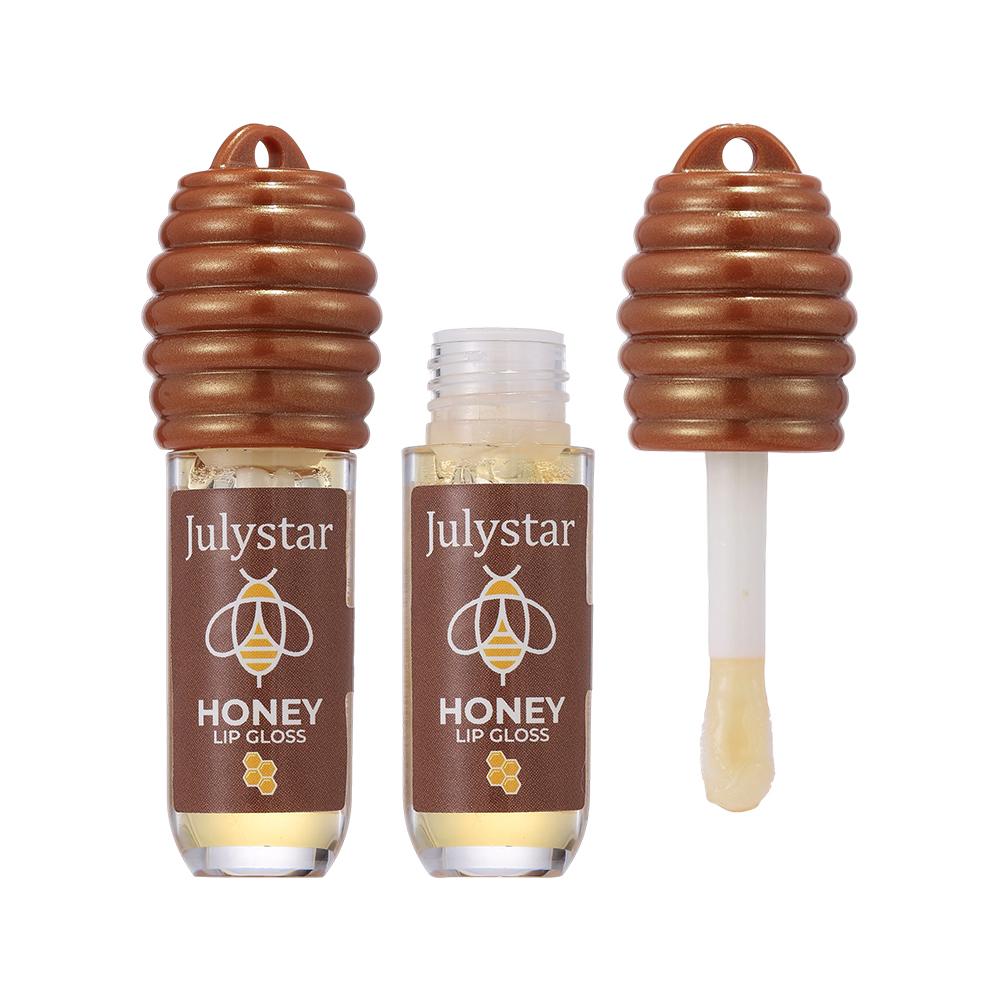 Julystar Honey Lip Gloss Moisturizing Hydrating Lip Oil Clear Glossy Lip Balm Natural Shine Juicy Lips Makeup for Women Girls