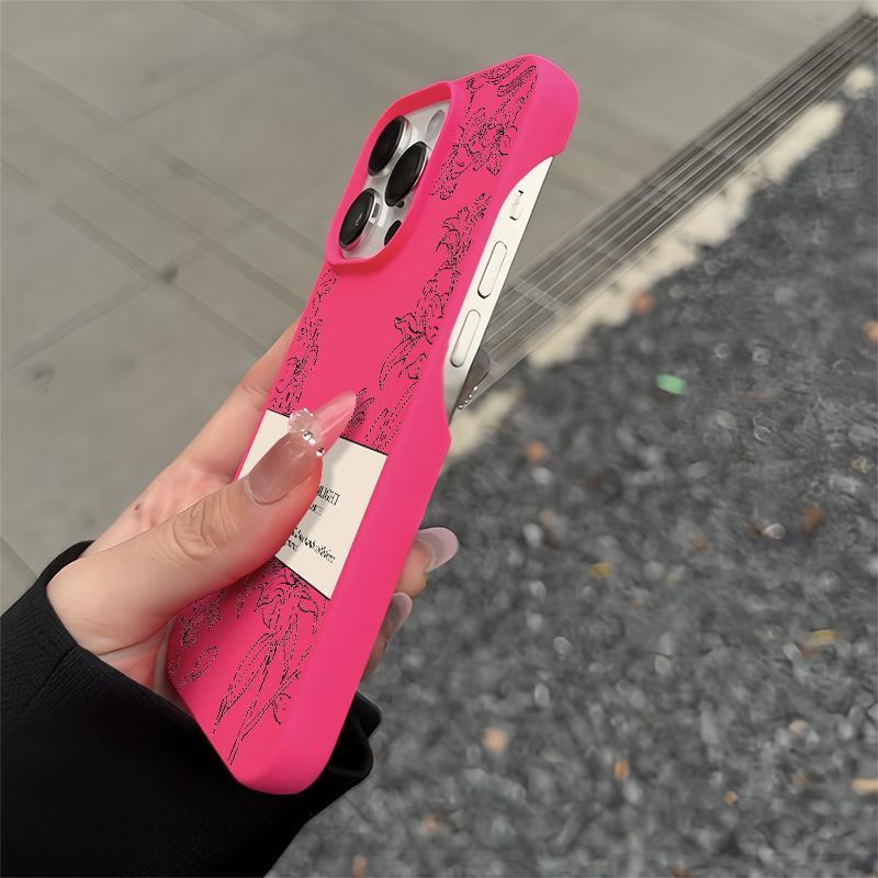 Skizze Blume Weiche Hülle für iPhone 16 15 14 13 12 11 Pro Max 14 15 16 Plus Neue Halbe Hülle Sturzfest und Stoßfest Handyhülle