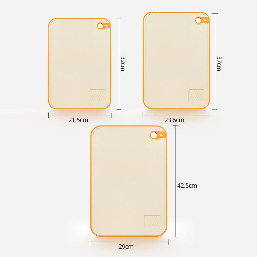 Household Double-Sided Cutting Board Antibacterial Anti-Mold Cutting Board Kitchen Fruit Knife Occupancy Board Wheat Case Board