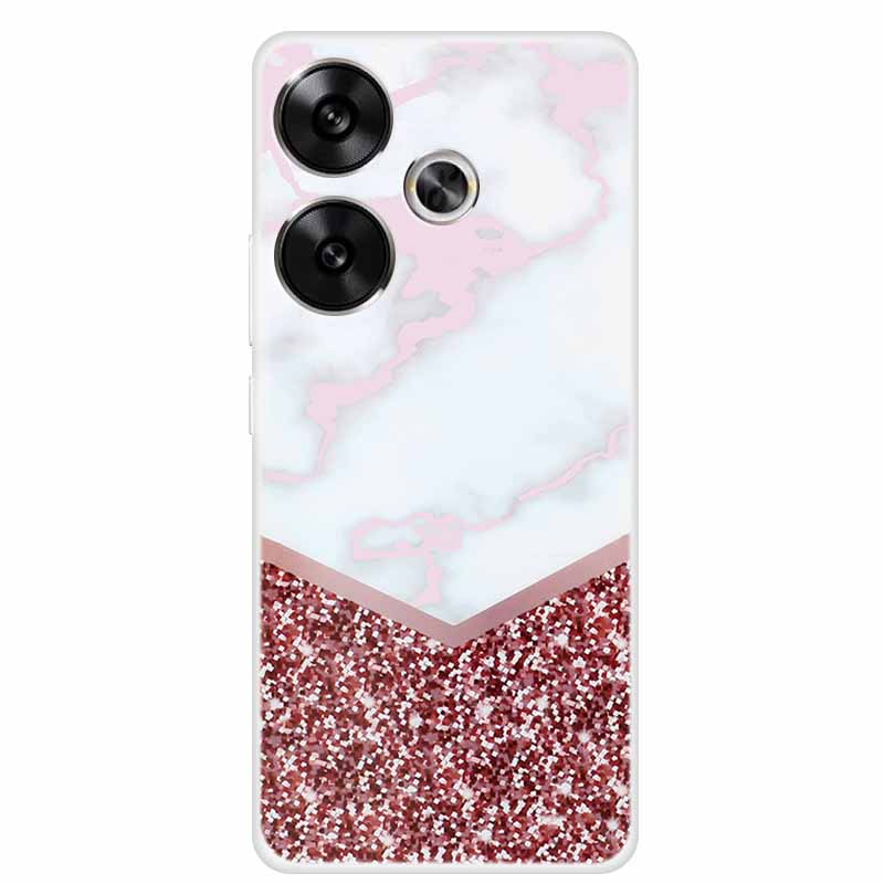 Marble Soft Phone Case For Poco F6 Transparent Case Silicone TPU Cover Funda Para Shield Clear Case for Xiaomi Poco F6 F 6 Pro