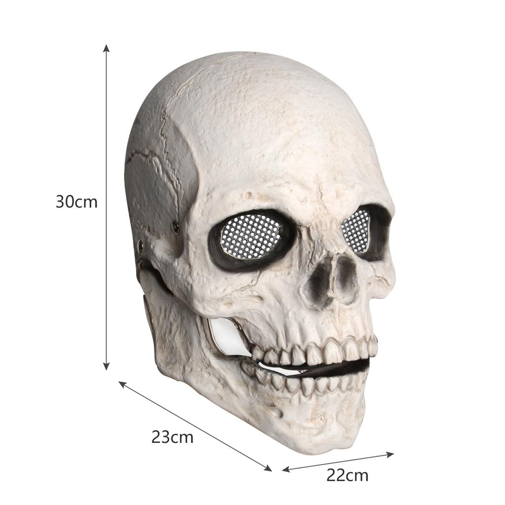 Movable Jaw Full Head Skull Mask Skeleton Mask Halloween Cosplay Scary Mask Horror Helmet for Halloween Festival Party Decoration