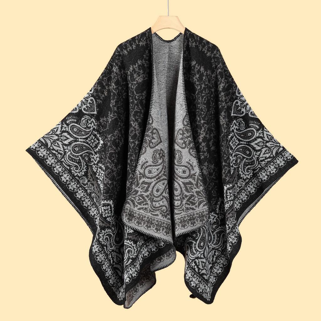 Yunnan Ethnic-Style Large Shawl Cape - Imitation Cashmere Scarf Cloak