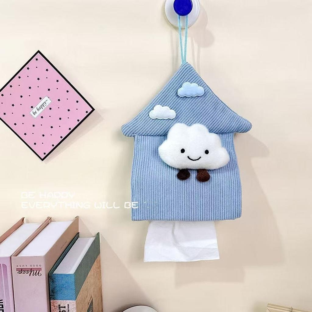 Tissue Dispenser Napkin Storage Box Hanging Tissue Bag Charming House Tissue Box For Nursery Office Dorm Room
