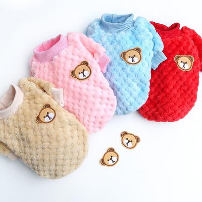 Hund Herbst Warme Kleidung Haustier Pullover Niedliche Bär Stickerei Frühling Pullover Weste Chihuahua Teddy Kleine Flauschige Sweatshirt Haustier Kleidung