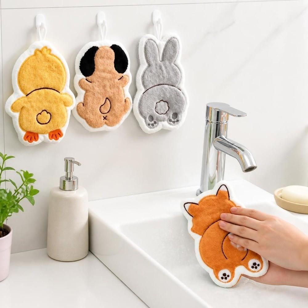 Animal Back Kitchen Tools Soft Hanging Towel Cute Tableware Cleaning Towel Household