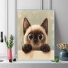Siamese cat oil painting Pattern  3pcs 100% Round Full Drill 5D DIY Diamond Painting Embroidery Cross Stitch Rhinestone Décor