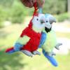 Macaw Simulated Plush Toys Cute Parrot Plushie Toy Stuffed Animal Plush Keychains Women's Handbag Pendants Kawaii Puppets