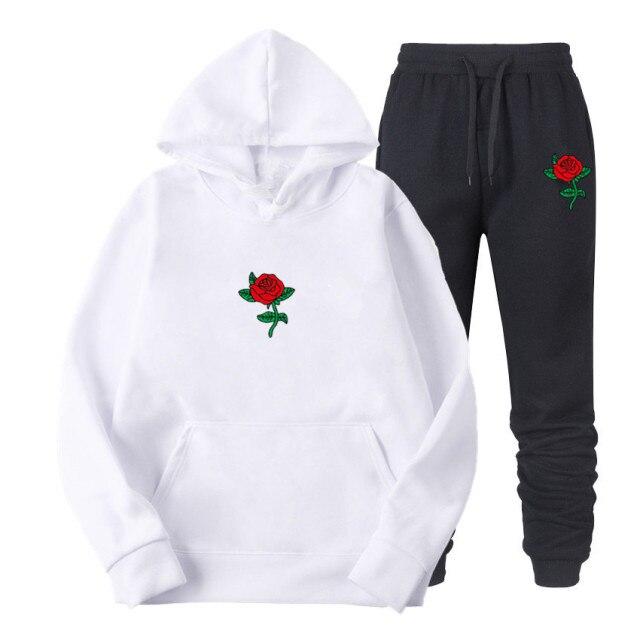 Buy 2020 Men Hoodies Suit Rose Flower 
