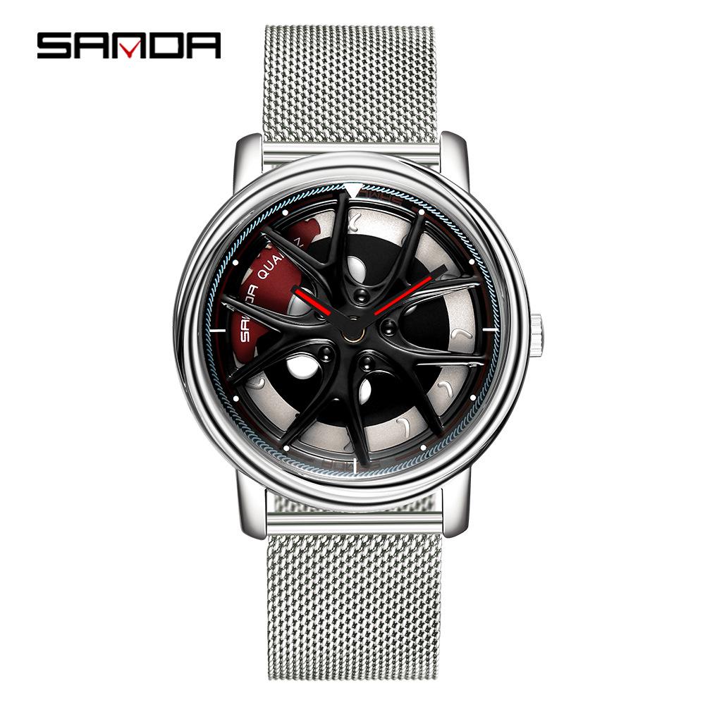 Sanda Meilleure Vente 1088 Montre pour Adolescent: Personnalisé, Cadran Rotatif 3D, Tendance, Quartz Étanche.