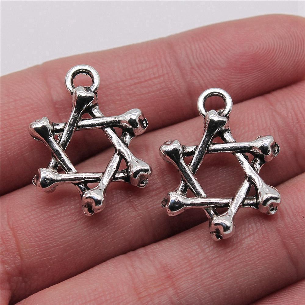 Hexagram Star of David Amulet Charm Antique Bronze Zinc Alloy Jewelry Making Supplies Craft Supplies Jewelry Charms