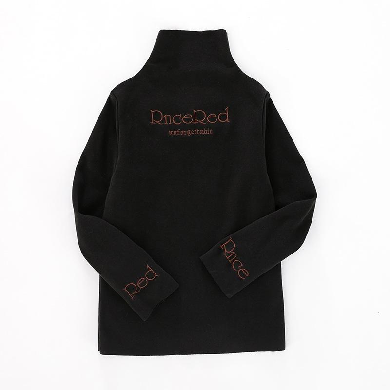 

Осенне-зимние модные пуловеры для детей, теплые толстовки с воротником для мальчиков и девочек, пуловеры с буквами, свитера, верхняя одежда 140 чёрный