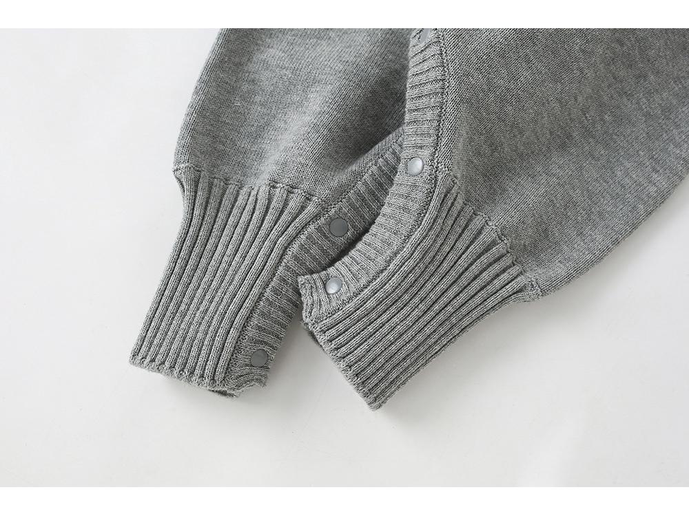 Gestrickte Baumwoll-Baby-Overalls mit offenem Schritt für 0-2 Jahre, Jungen & Mädchen, geeignet für Frühling/Herbst