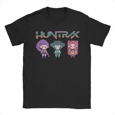 Kpop Demon Hunters Huntrix Chipi T Shirts for Men Pure Cotton Novelty T-Shirt O Neck Tees Short Sleeve Clothing Classic