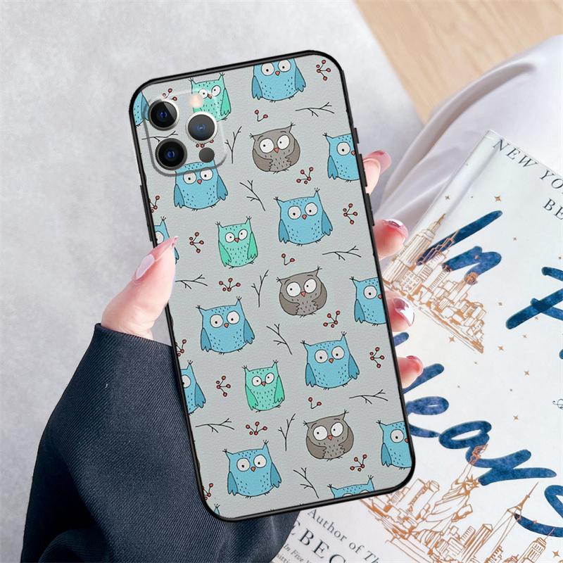 

Owl Pattern Phone Case For iPhone 15 16 Pro Max 11 12 13 Mini 14 Pro Max XR 15 16 Plus 16e Cover Coque iPhone 15