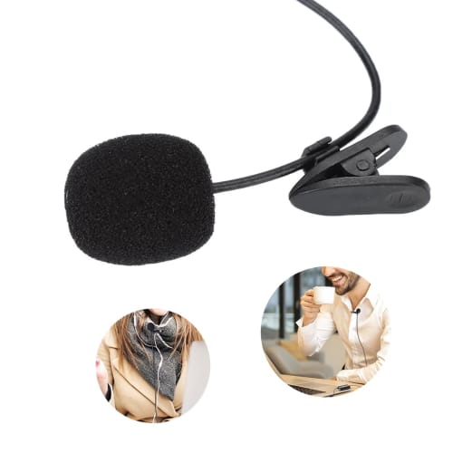 3.5mm Lavalier Microphone Hands-Free Mini Wired Collar Clip Mic for PC Laptop Videography Video Conferencing Vlogging