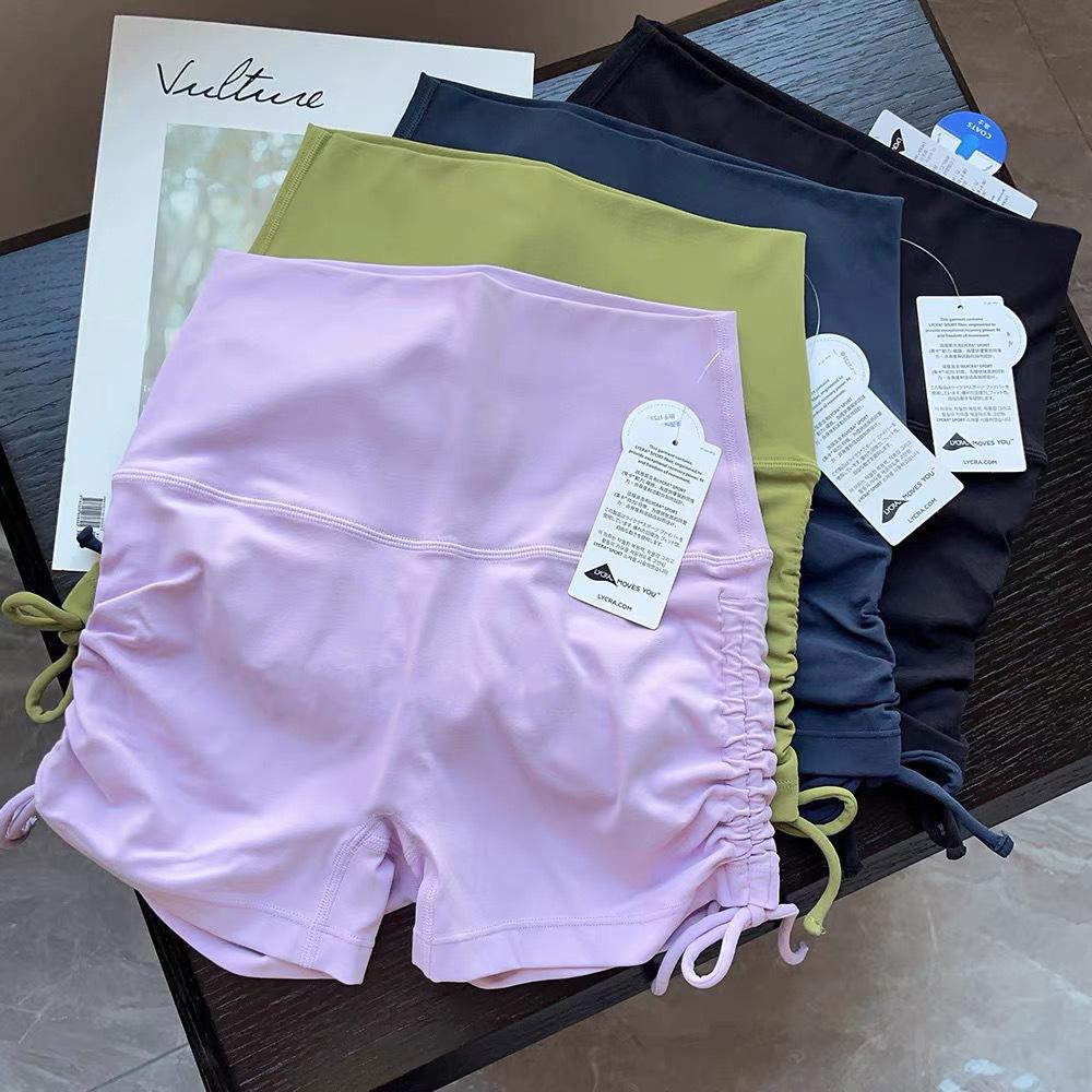 Шорты для йоги и велоспорта NUF Lycra Nude Feel со сборками - Дизайн без эффекта верблюжьей лапки