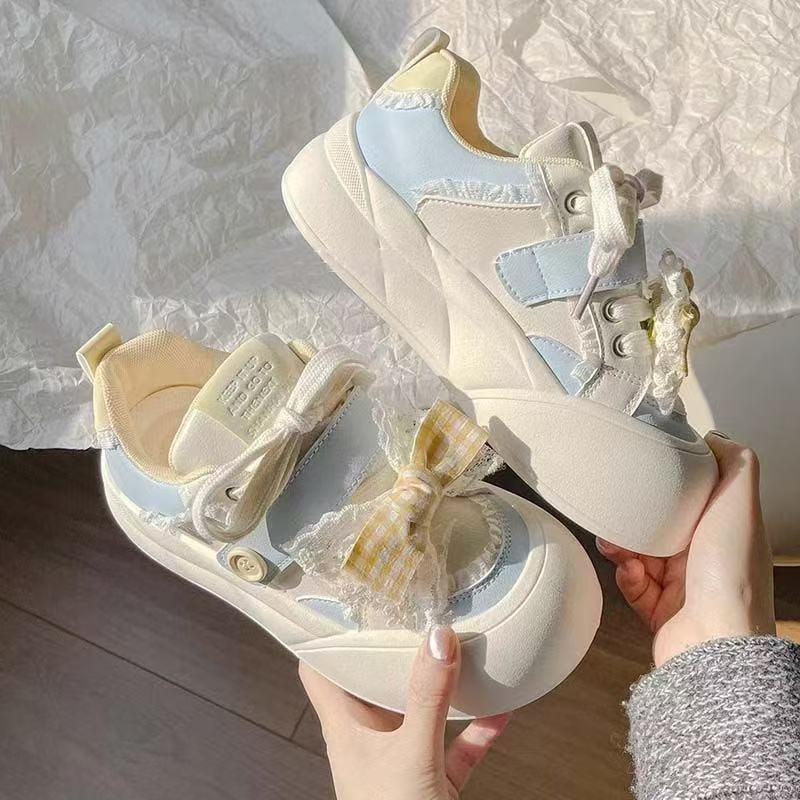 Spring new board shoes school style shoes thick-soled casual height-increasing bread shoes