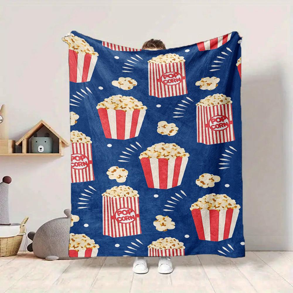 

1pc Popcorn Cinema Lightweight Flannel Blanket, Comfortable and Warm Blanket, for Office and Camping Sofa Bed, Livingroom098 130cmx150cm