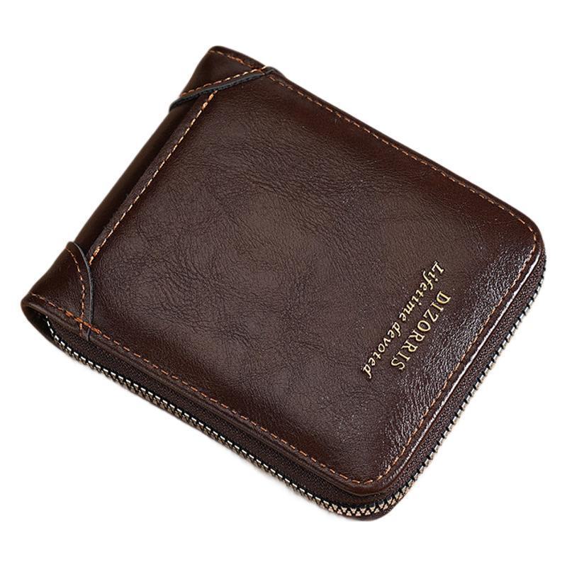 Men's Retro Leather Wallet - Driver's License & Card Holder with Zipper