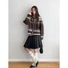 Dorothy Fair Isle Retro Hooded Knit Cardigan - Women's Thickened All-Match Sweater