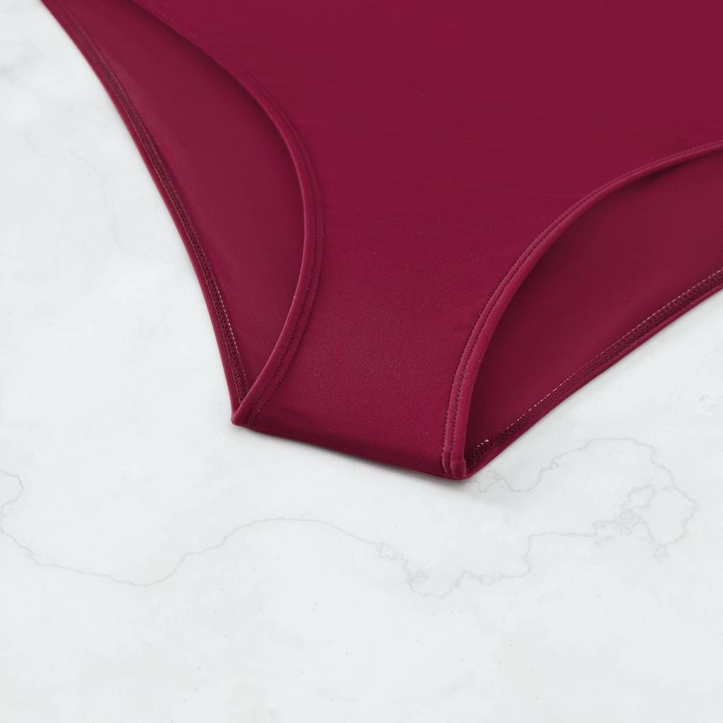 Women One Piece Sexy Backless Hollow Out Patchwork Bikini Sets Swimsuits